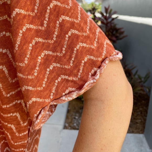 NWT Small Free People Bali Backpacker Tee Rust Combo - Picture 7 of 12